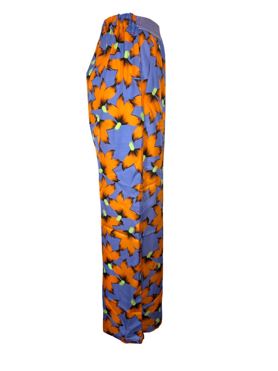 IL THE DELLE 5 pantalone donna pervinca/arancio ALAN 48ST FLOWERS MADE IN ITALY