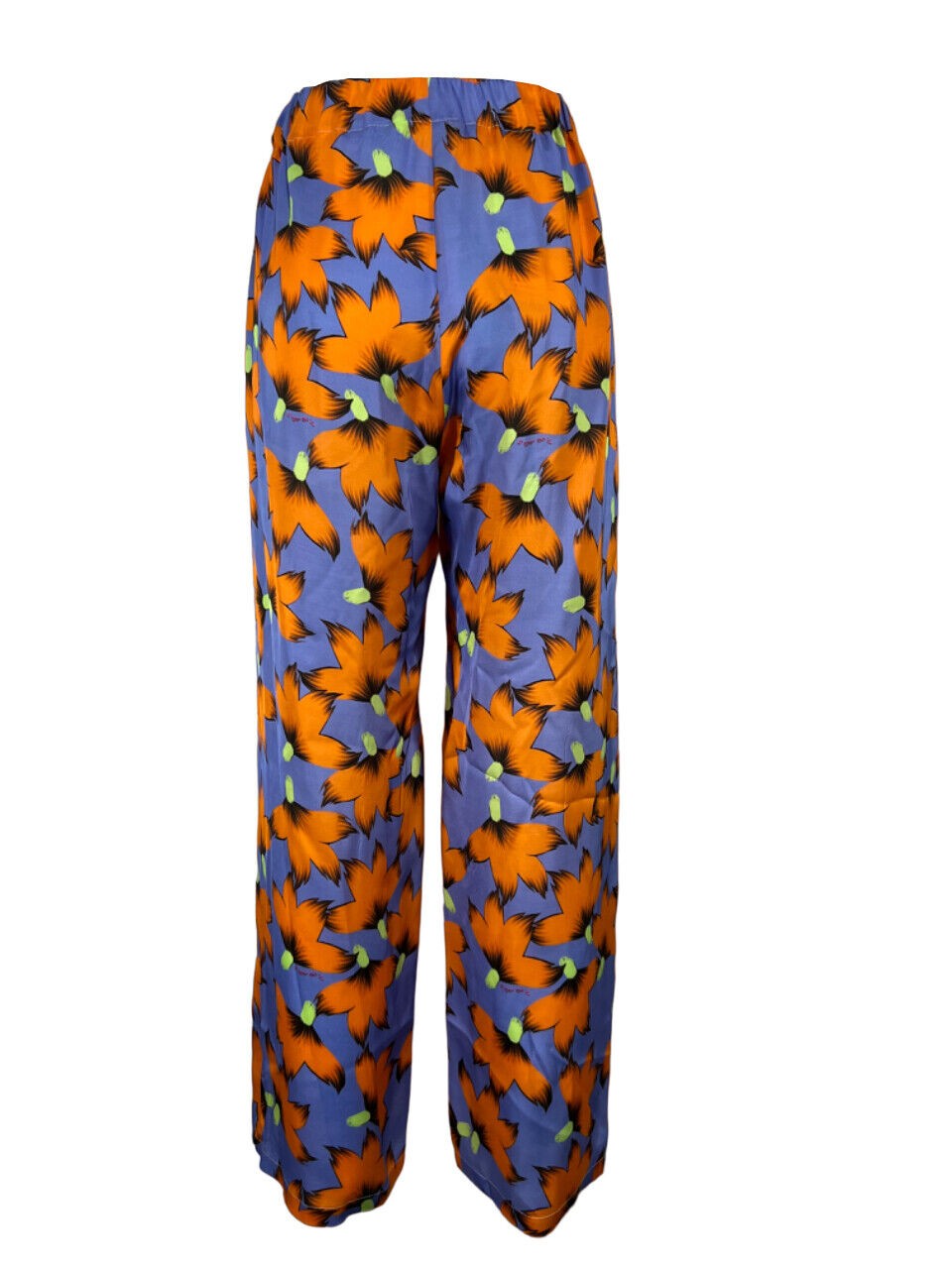 IL THE DELLE 5 pantalone donna pervinca/arancio ALAN 48ST FLOWERS MADE IN ITALY