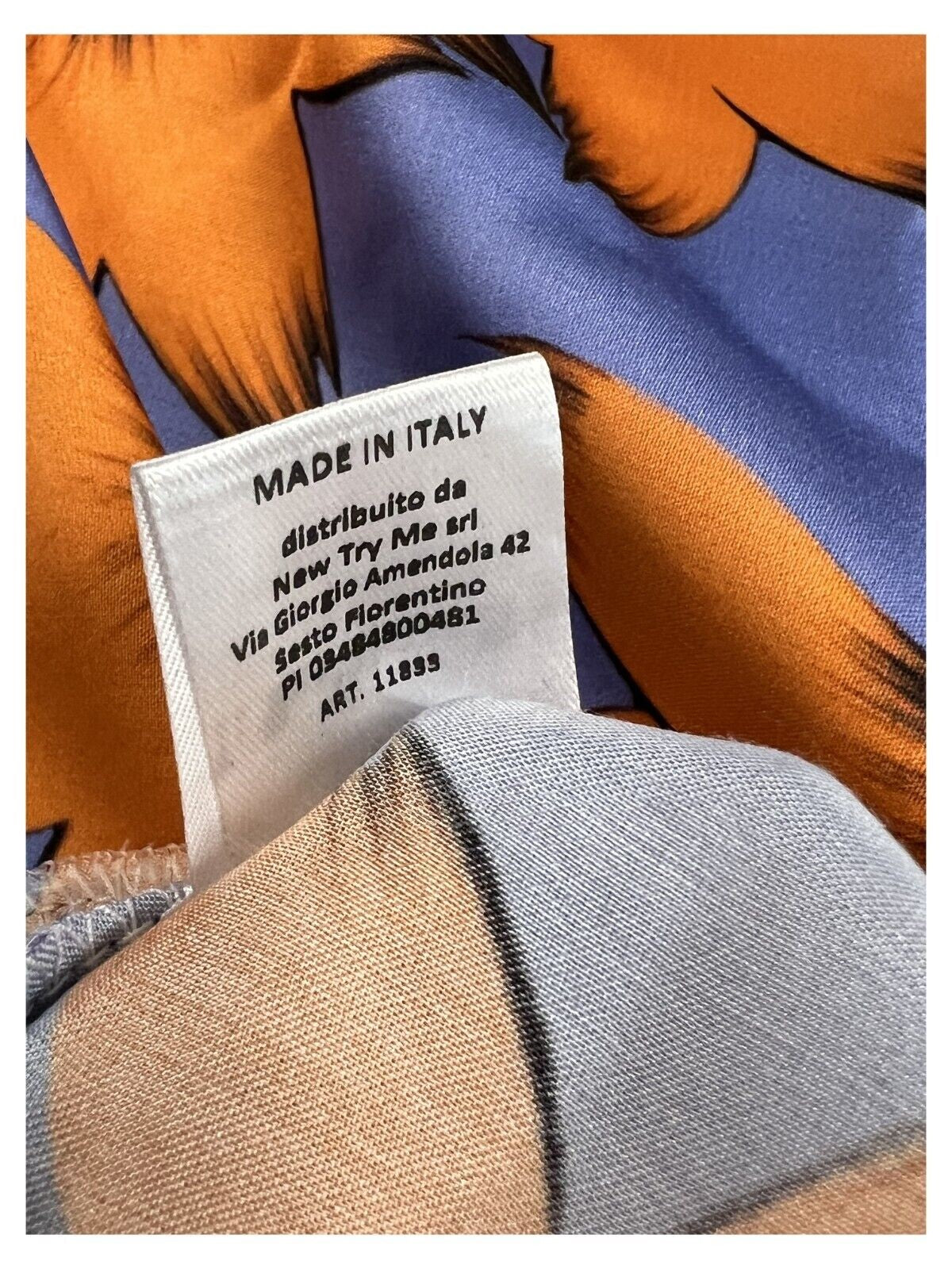 IL THE DELLE 5 pantalone donna pervinca/arancio ALAN 48ST FLOWERS MADE IN ITALY