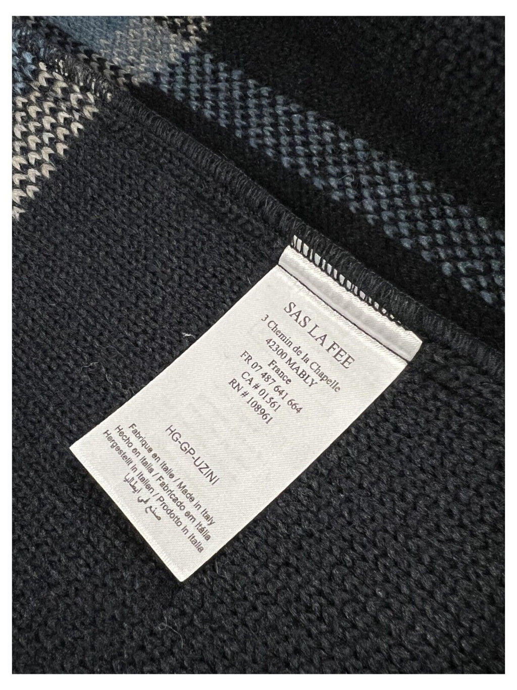 HUMILITY 1949 cappotto tessuto maglia quadri blu/celeste/beige UZINI MADE IN ITALY