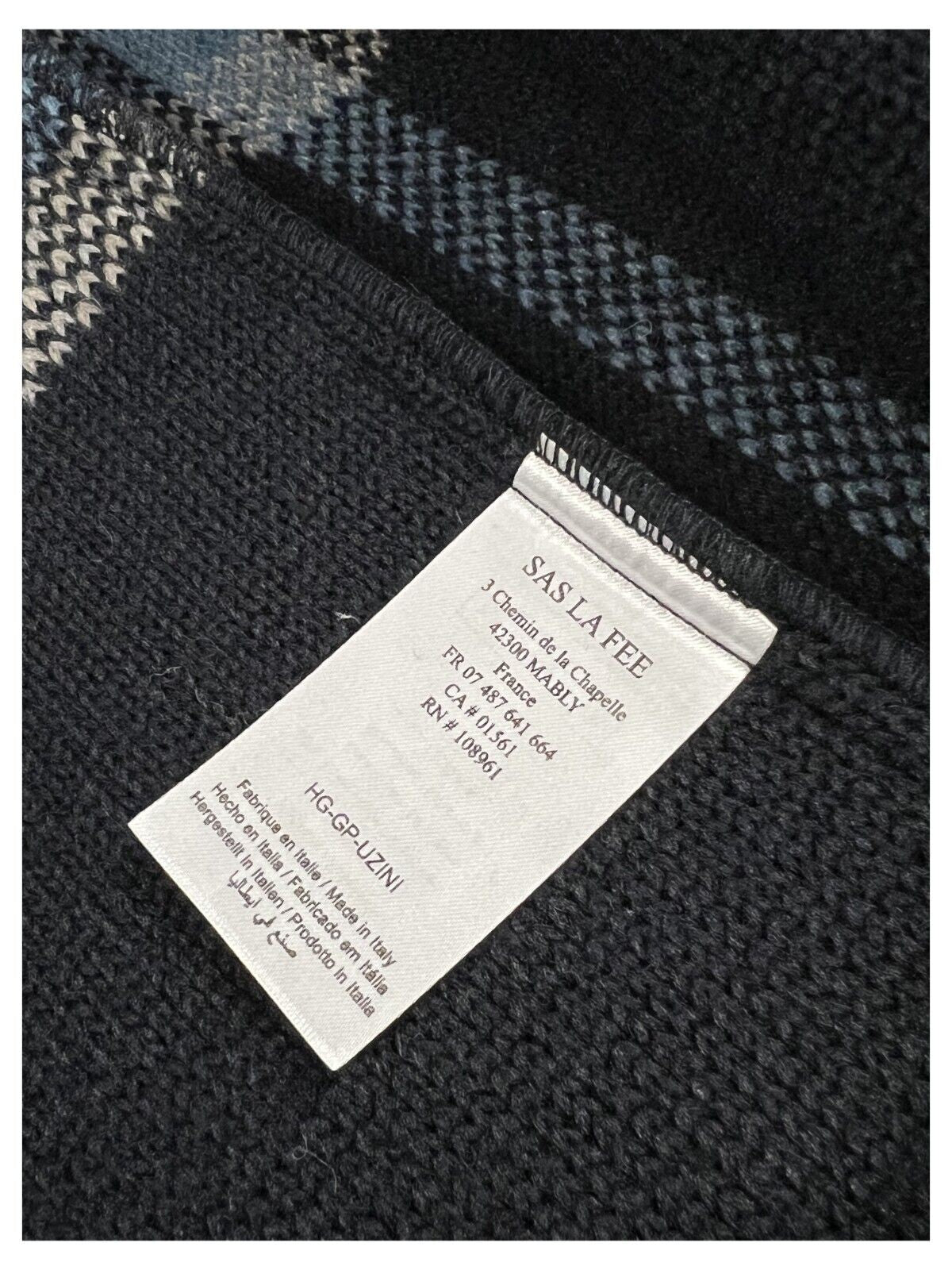 HUMILITY 1949 cappotto tessuto maglia quadri blu/celeste/beige UZINI MADE IN ITALY