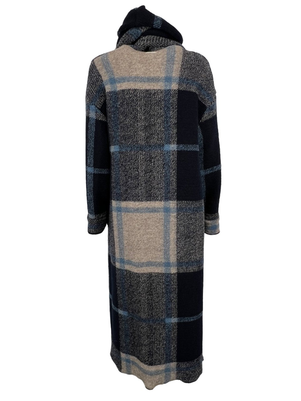 HUMILITY 1949 cappotto tessuto maglia quadri blu/celeste/beige UZINI MADE IN ITALY