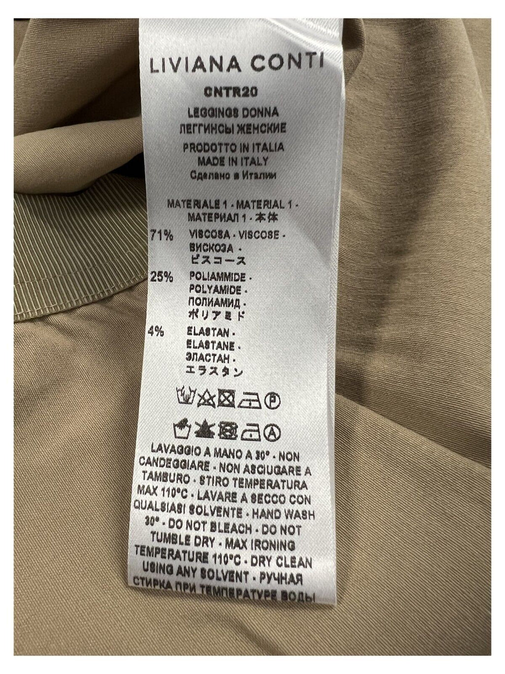 LIVIANA CONTI pantalone donna modello leggings tessuto bengalina CNTR20 - 2 MADE IN ITALY