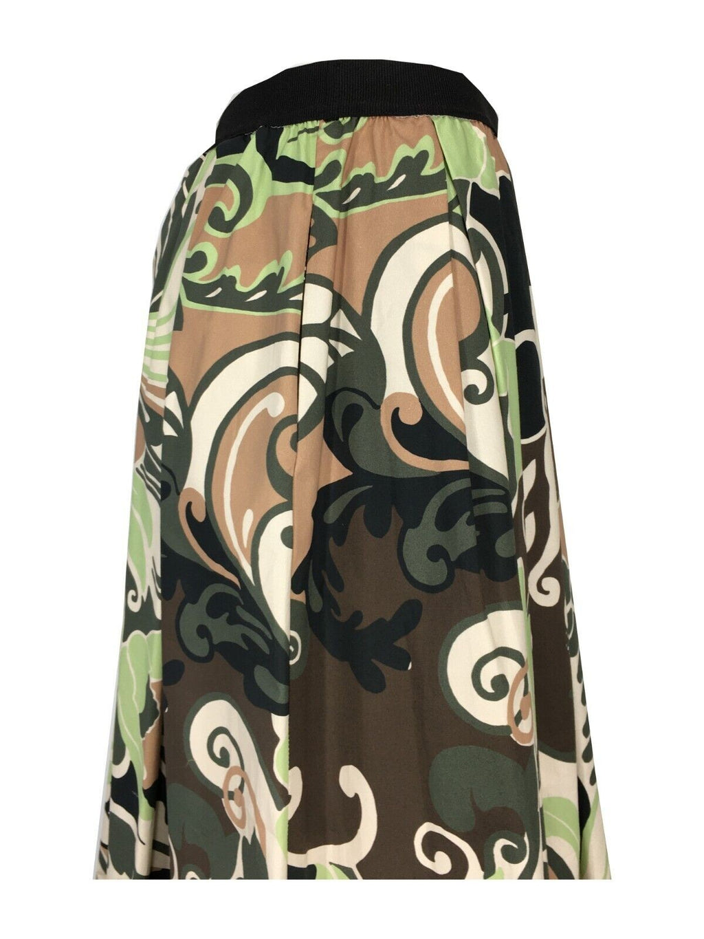 MYTHS gonna donna verde/moro/ecru cotone D90 414 MADE IN ITALY