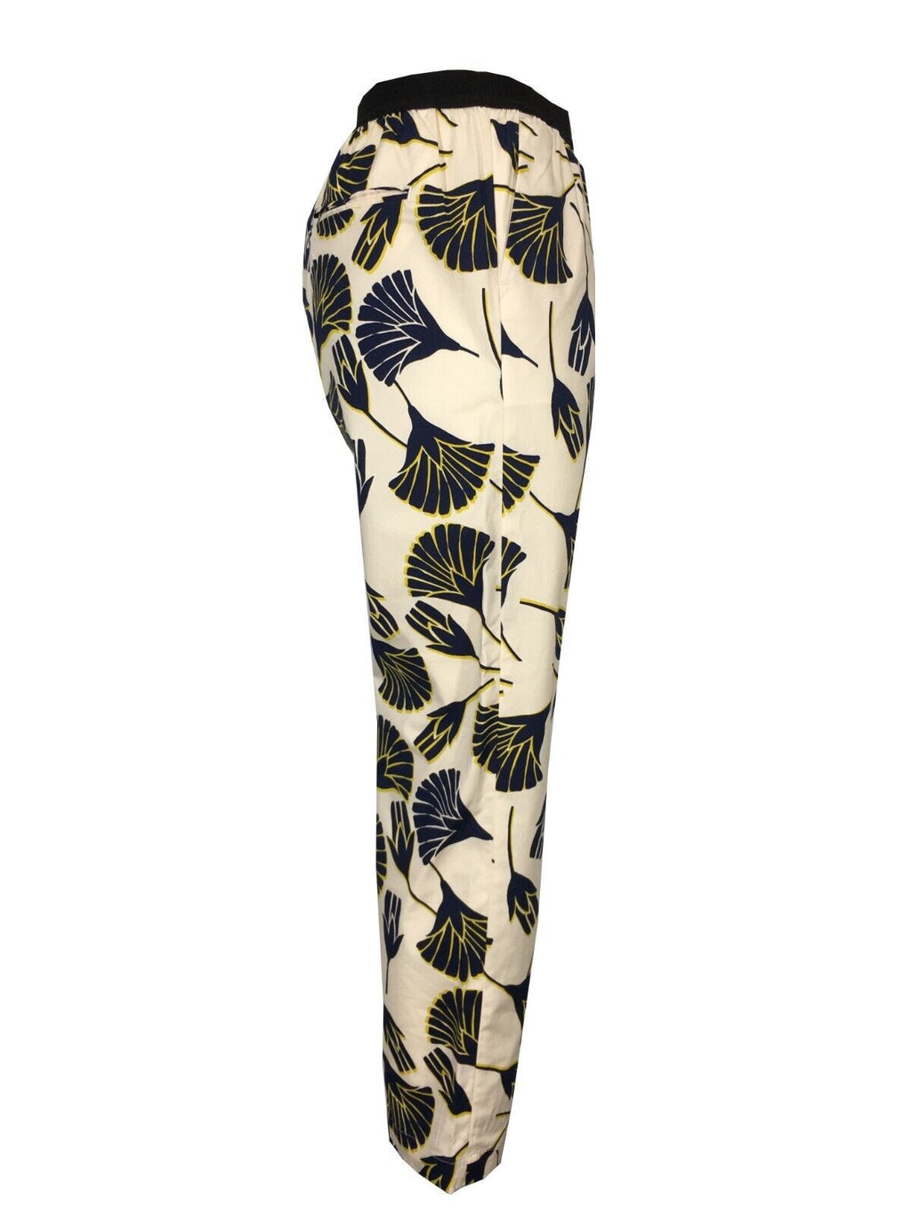 MYTHS pantalone donna fantasia panna/blu/giallo D08ELA 412 MADE IN ITALY