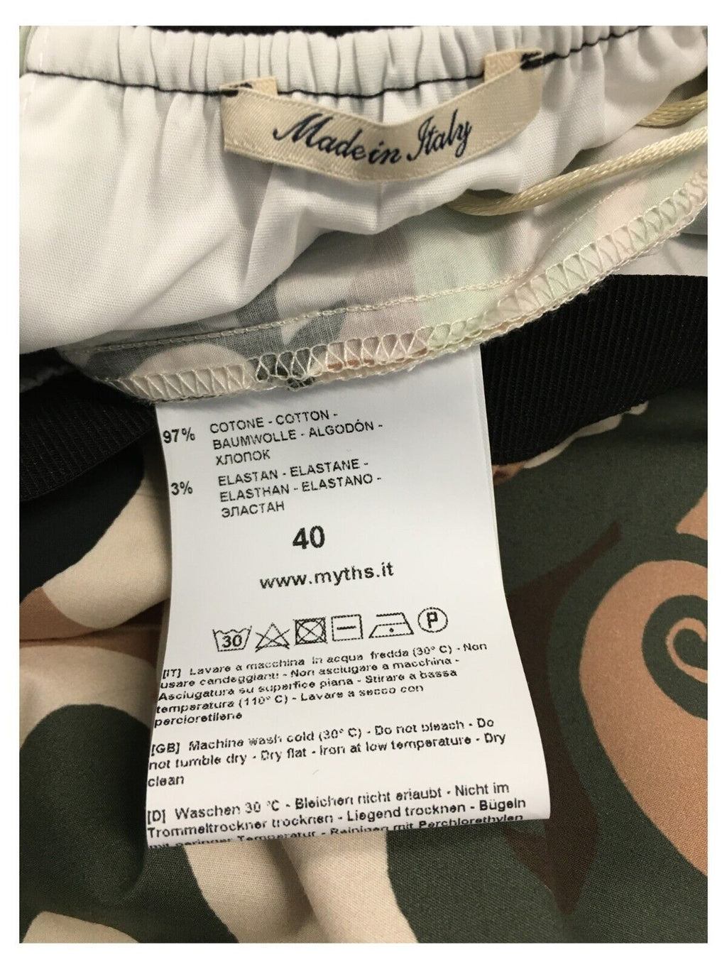 MYTHS pantalone donna fantasia verde/moro/ecru D08ELA 414 MADE IN ITALY