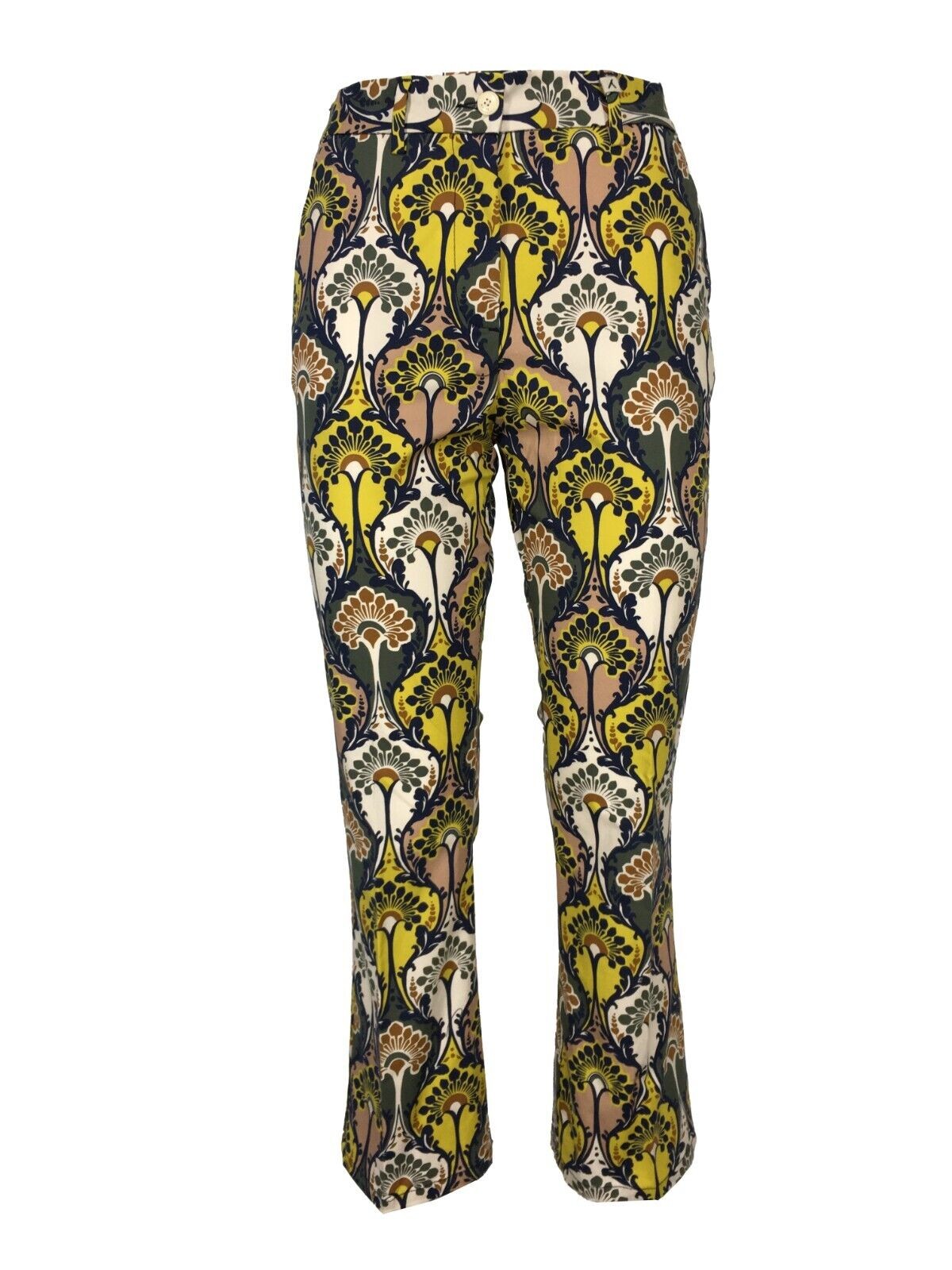 MYTHS pantalone donna fantasia blu/verde/giallo D02 413 MADE IN ITALY