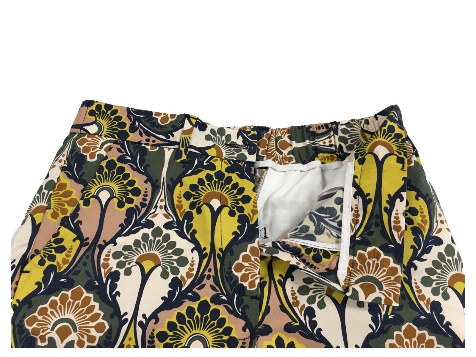 MYTHS pantalone donna fantasia blu/verde/giallo D02 413 MADE IN ITALY