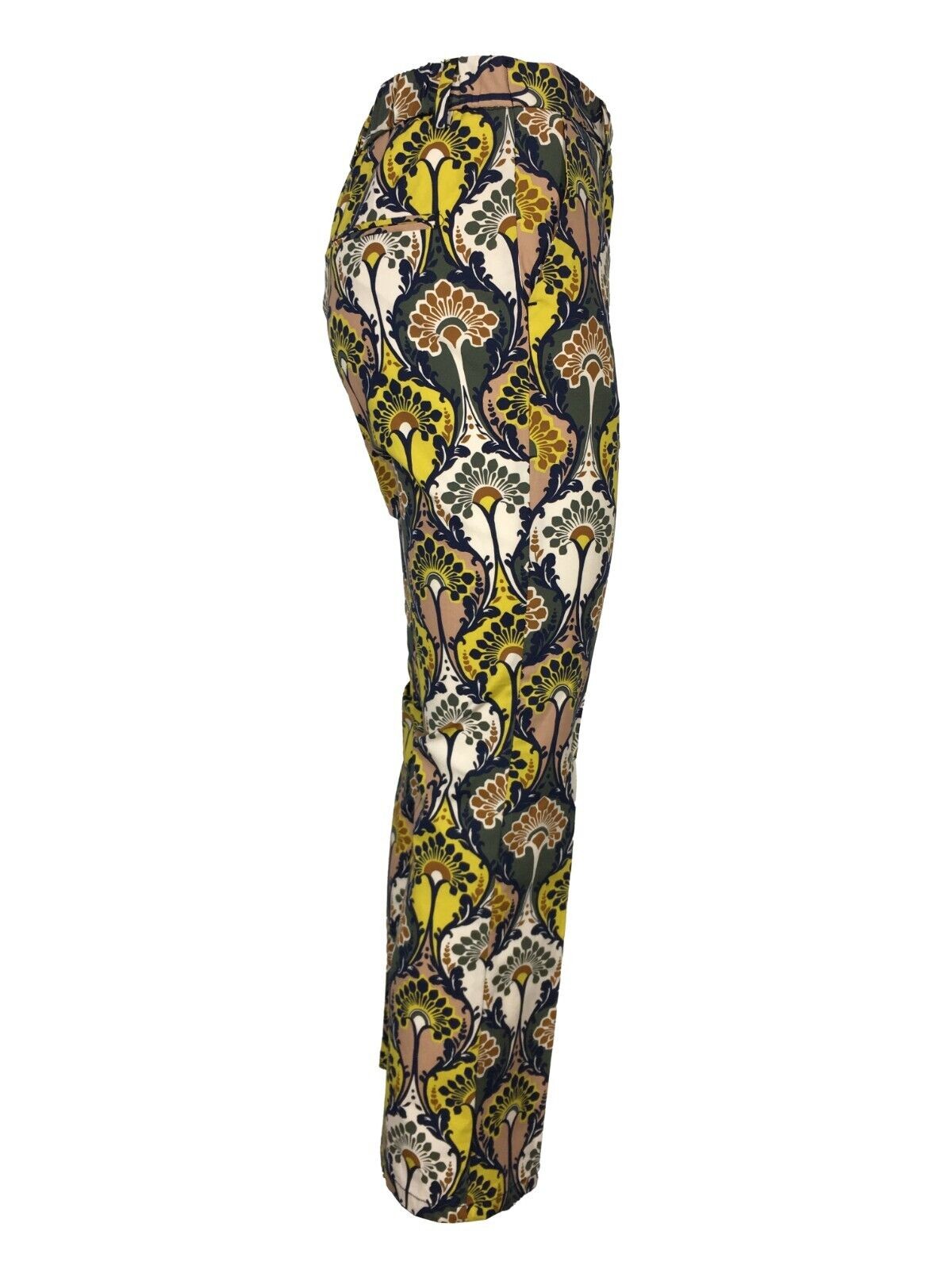 MYTHS pantalone donna fantasia blu/verde/giallo D02 413 MADE IN ITALY