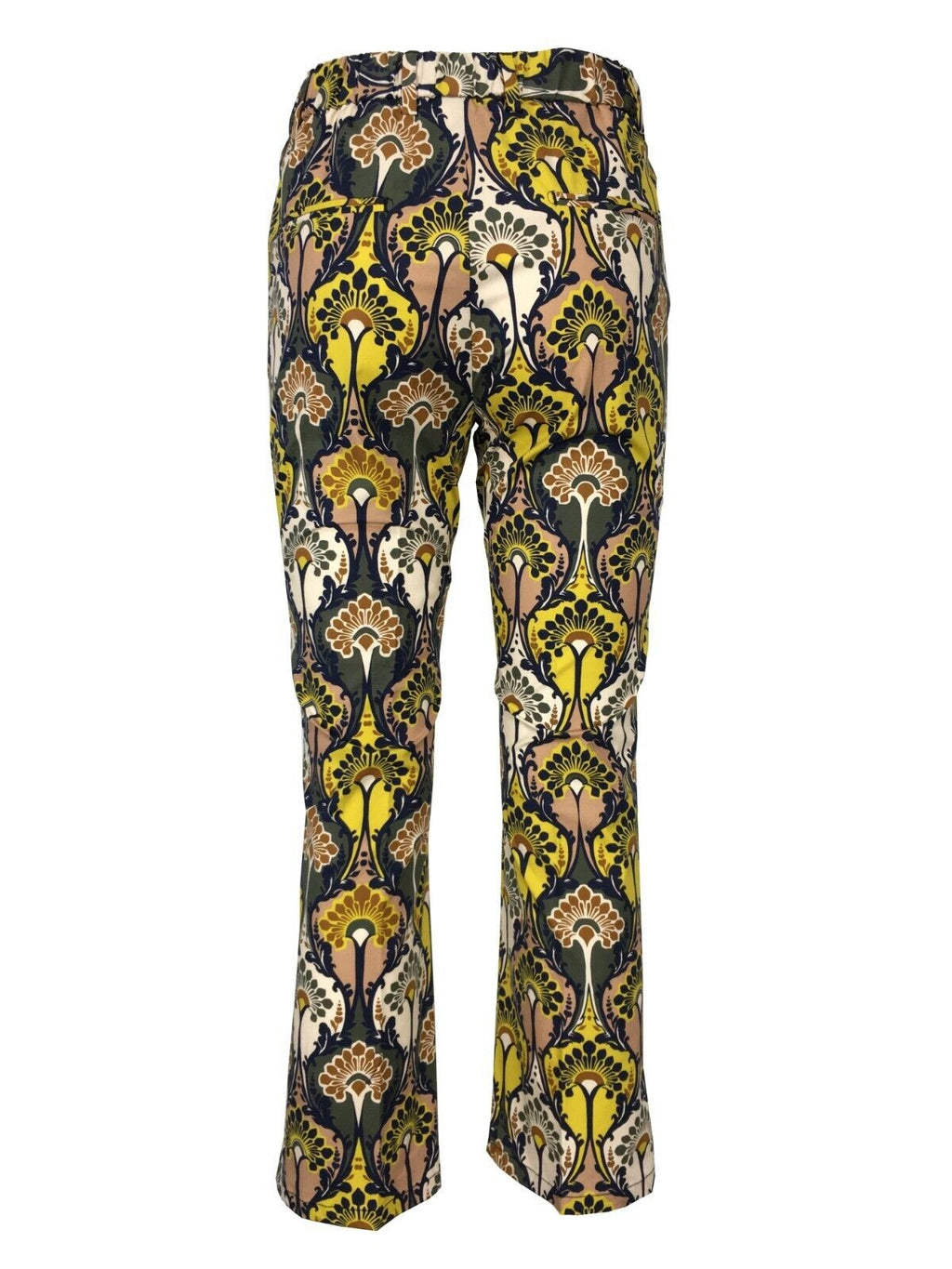 MYTHS pantalone donna fantasia blu/verde/giallo D02 413 MADE IN ITALY