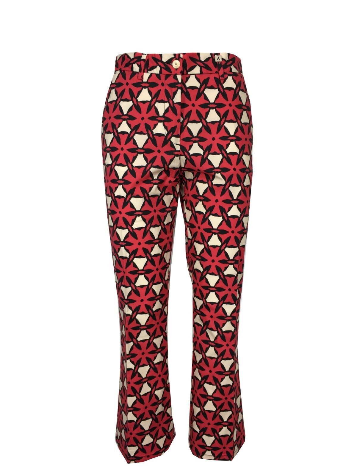 MYTHS pantalone donna fantasia corallo/panna/nero D02 411 MADE IN ITALY