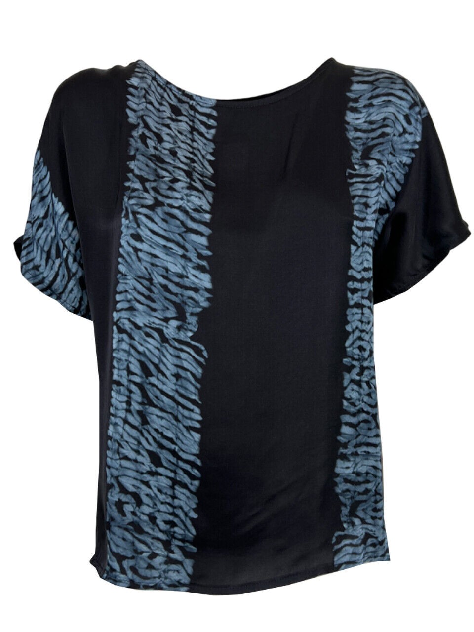 HUMILITY 1949 blusa donna blu stampa celeste BALI 100% viscosa MADE IN ITALY