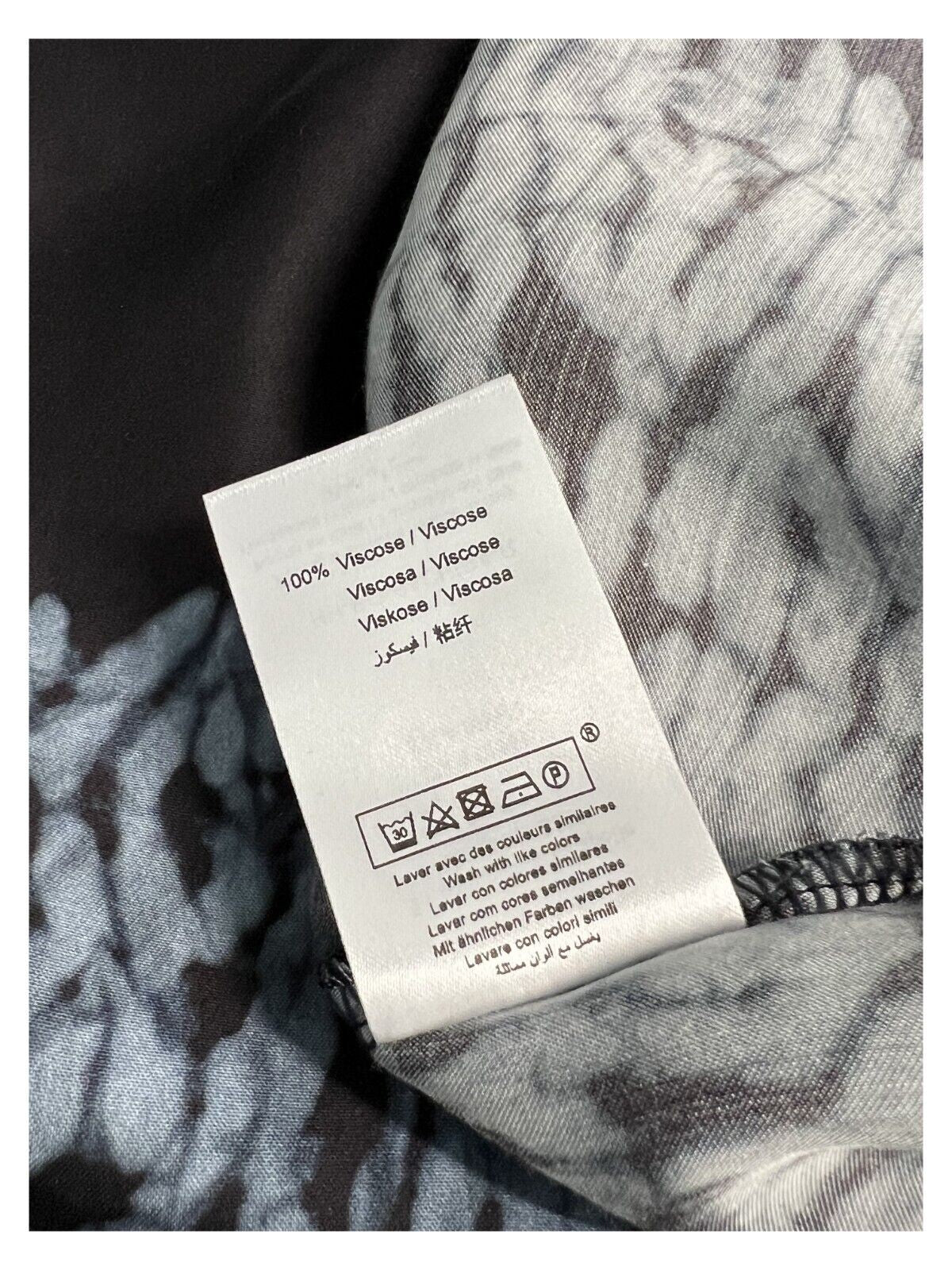 HUMILITY 1949 blusa donna blu stampa celeste BALI 100% viscosa MADE IN ITALY