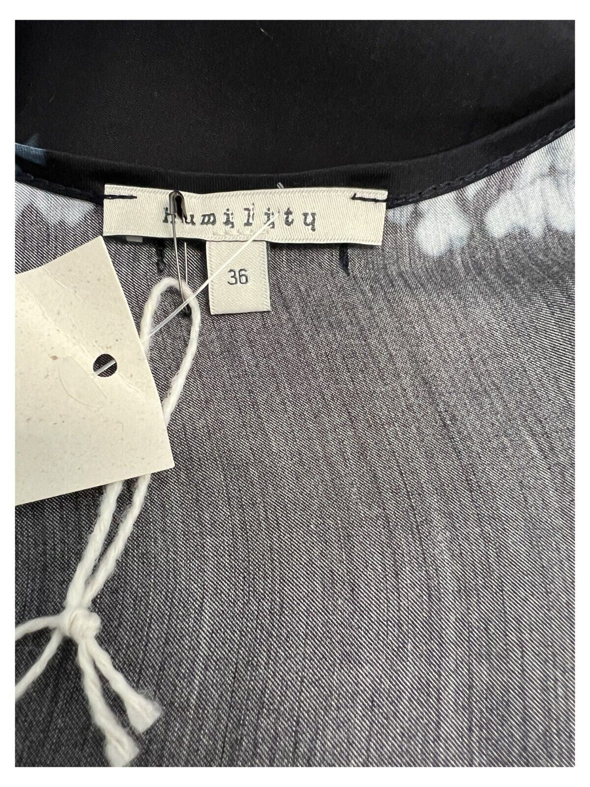 HUMILITY 1949 blusa donna blu stampa celeste BALI 100% viscosa MADE IN ITALY