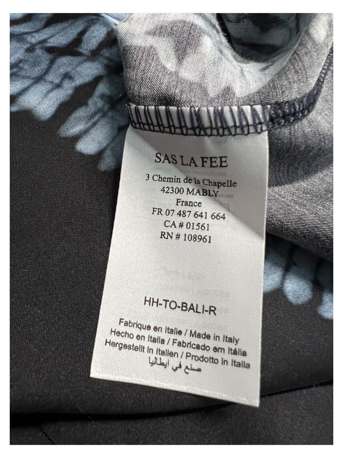 HUMILITY 1949 blusa donna blu stampa celeste BALI 100% viscosa MADE IN ITALY