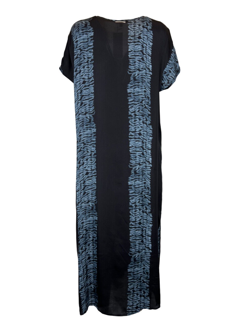 HUMILITY 1949 abito donna blu stampa celeste TABEA 100% viscosa MADE IN ITALY