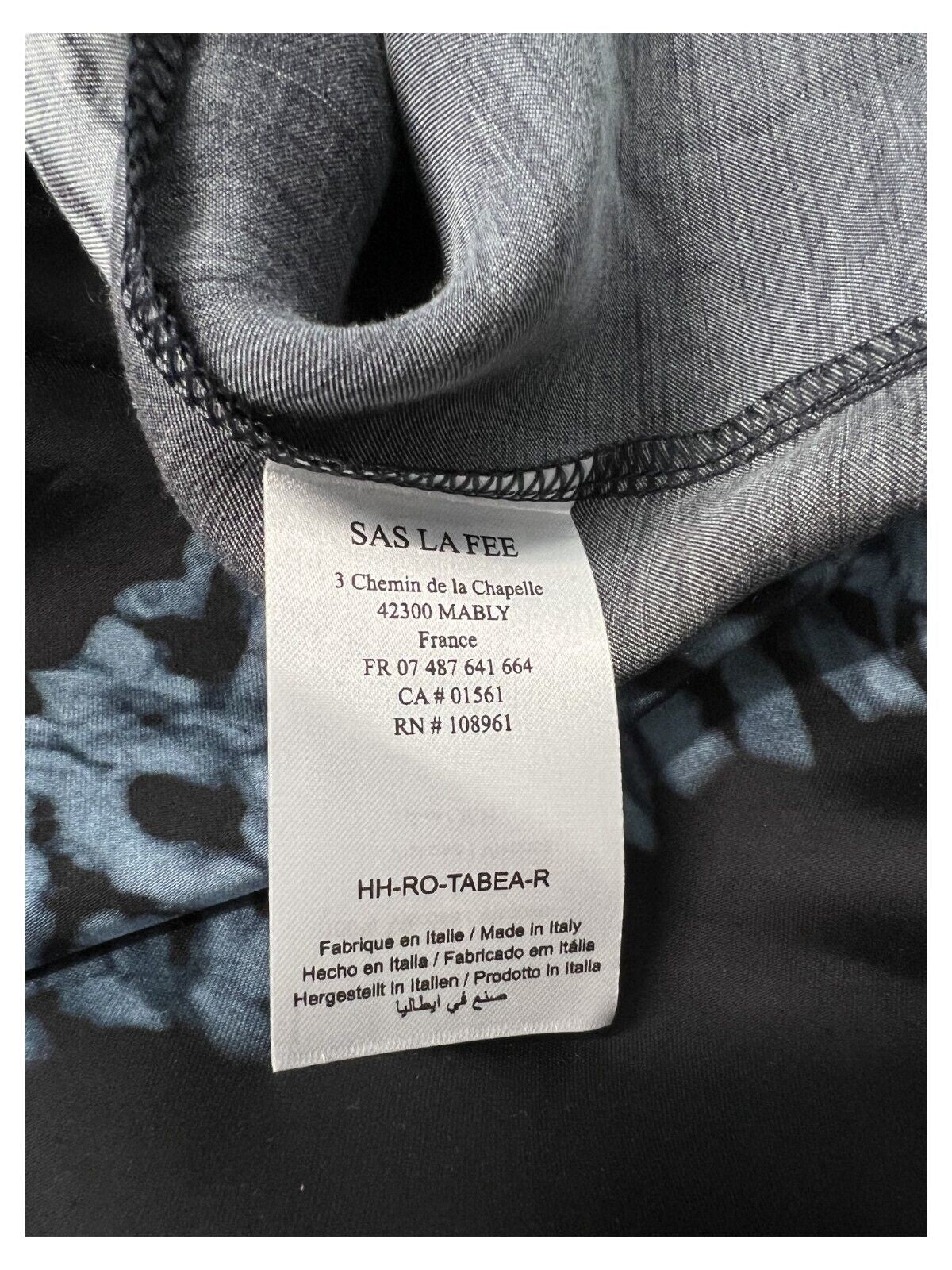 HUMILITY 1949 abito donna blu stampa celeste TABEA 100% viscosa MADE IN ITALY