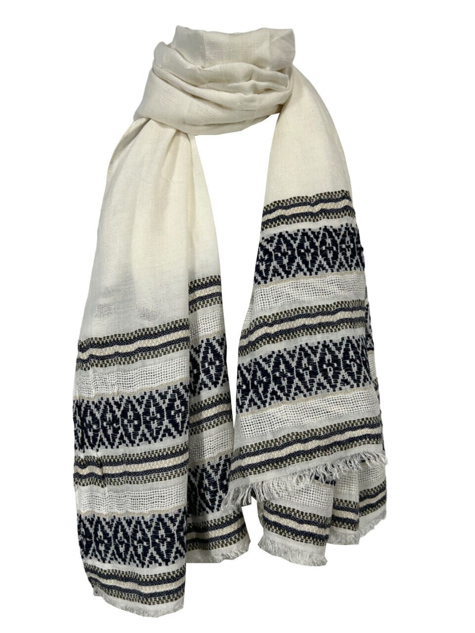 LA FEE MARABOUTEE sciarpa donna panna VOLIGE cm 180x90