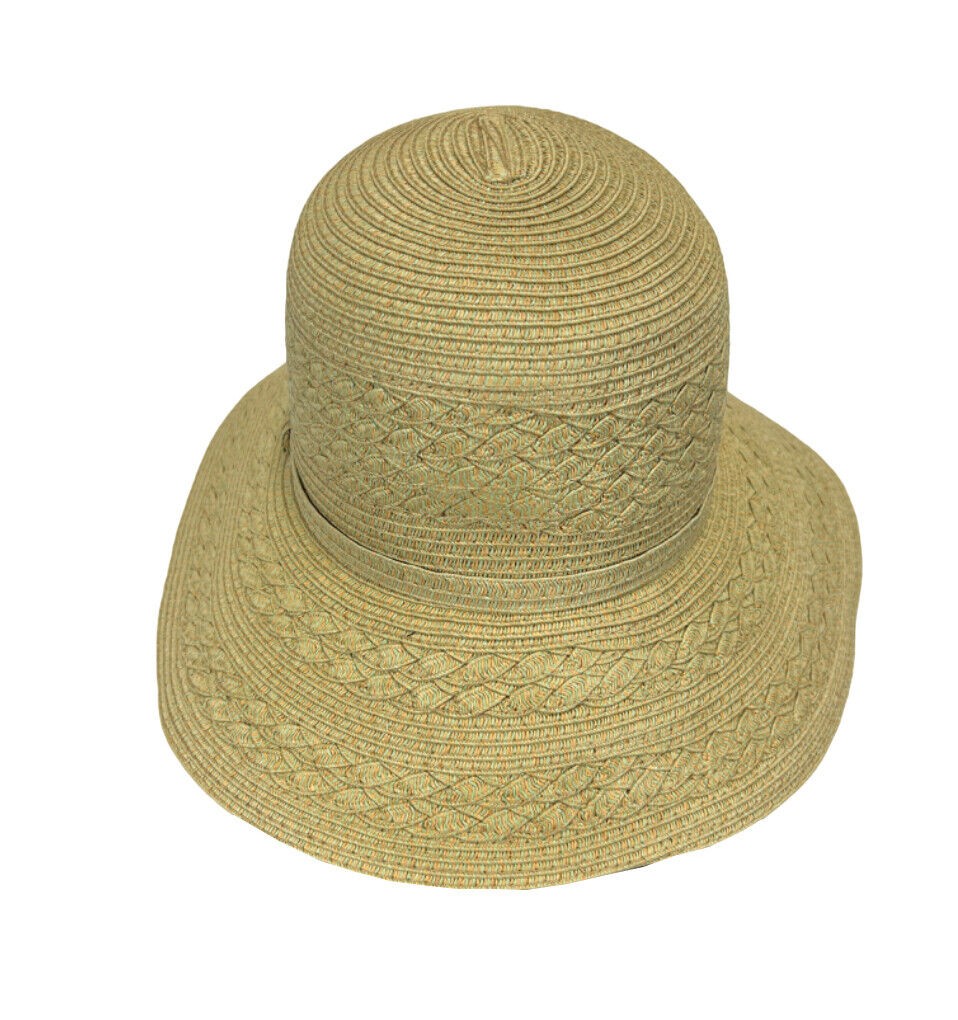 LA FEE MARABOUTEE cappello donna intrecciato beige/verde VITEL