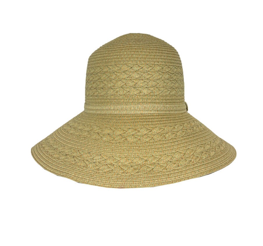 LA FEE MARABOUTEE cappello donna intrecciato beige/verde VITEL