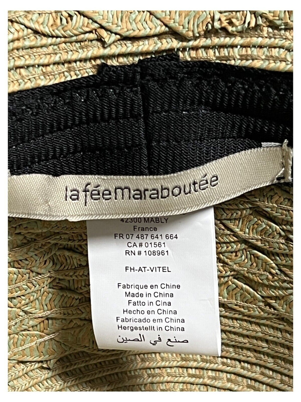 LA FEE MARABOUTEE cappello donna intrecciato beige/verde VITEL