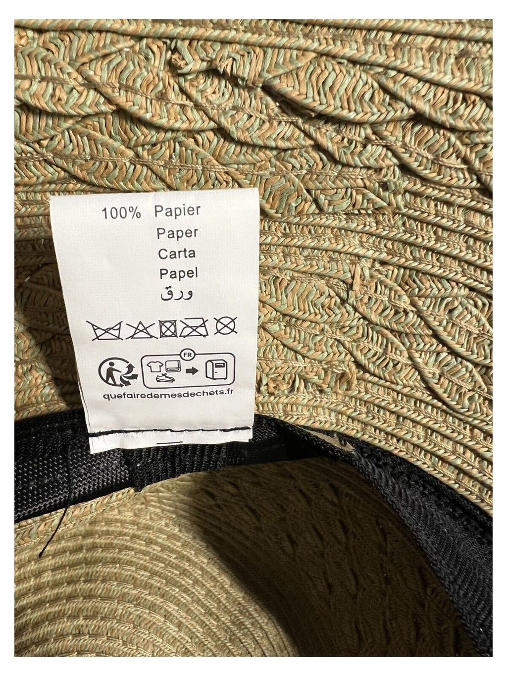 LA FEE MARABOUTEE cappello donna intrecciato beige/verde VITEL