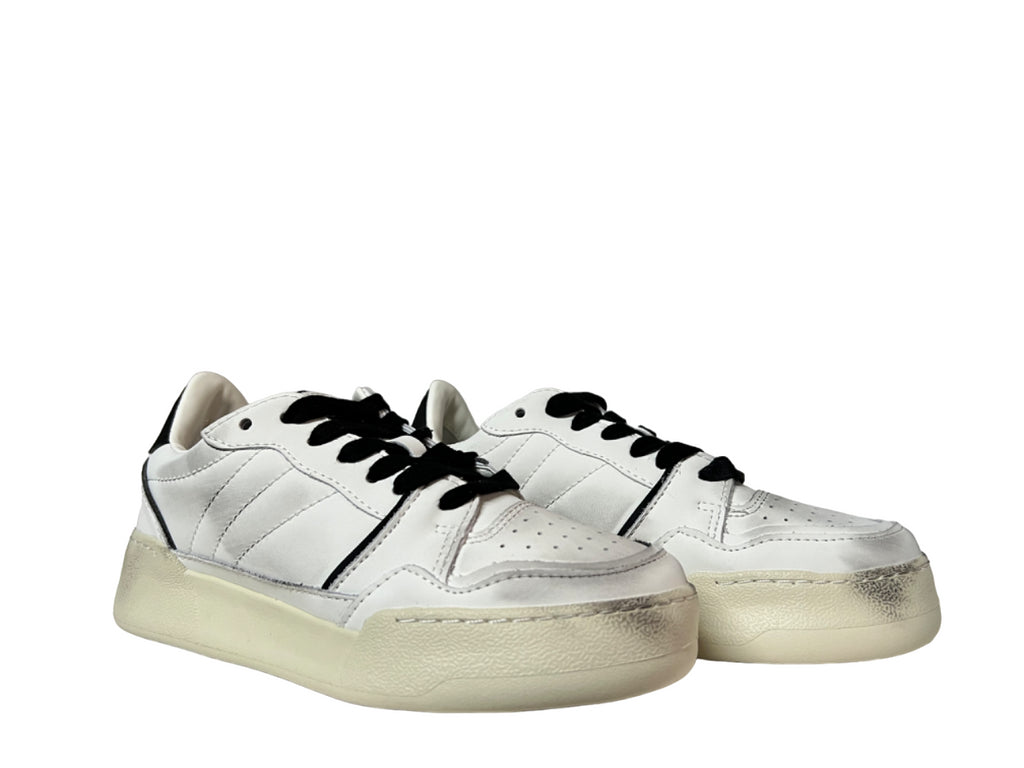 MONOWAY sneakers donna bianco/nero BANGO 100% pelle