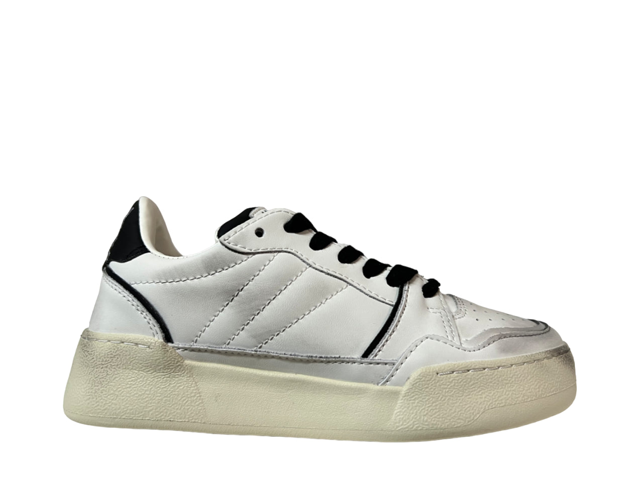 MONOWAY sneakers donna bianco/nero BANGO 100% pelle