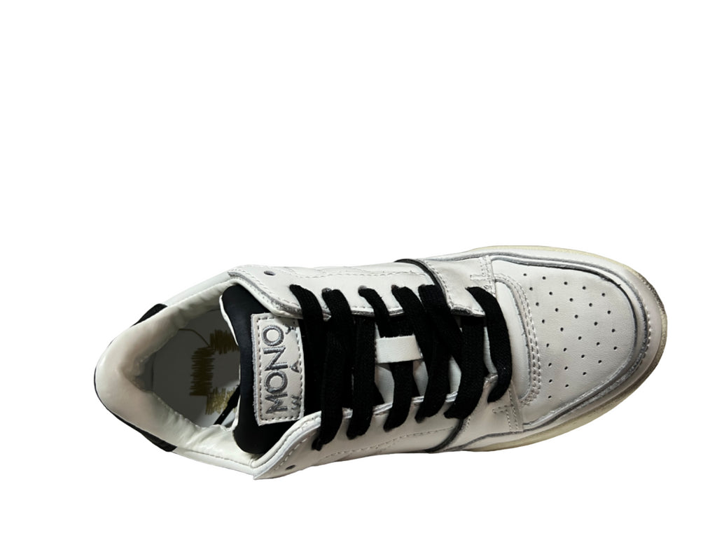 MONOWAY sneakers donna bianco/nero BANGO 100% pelle