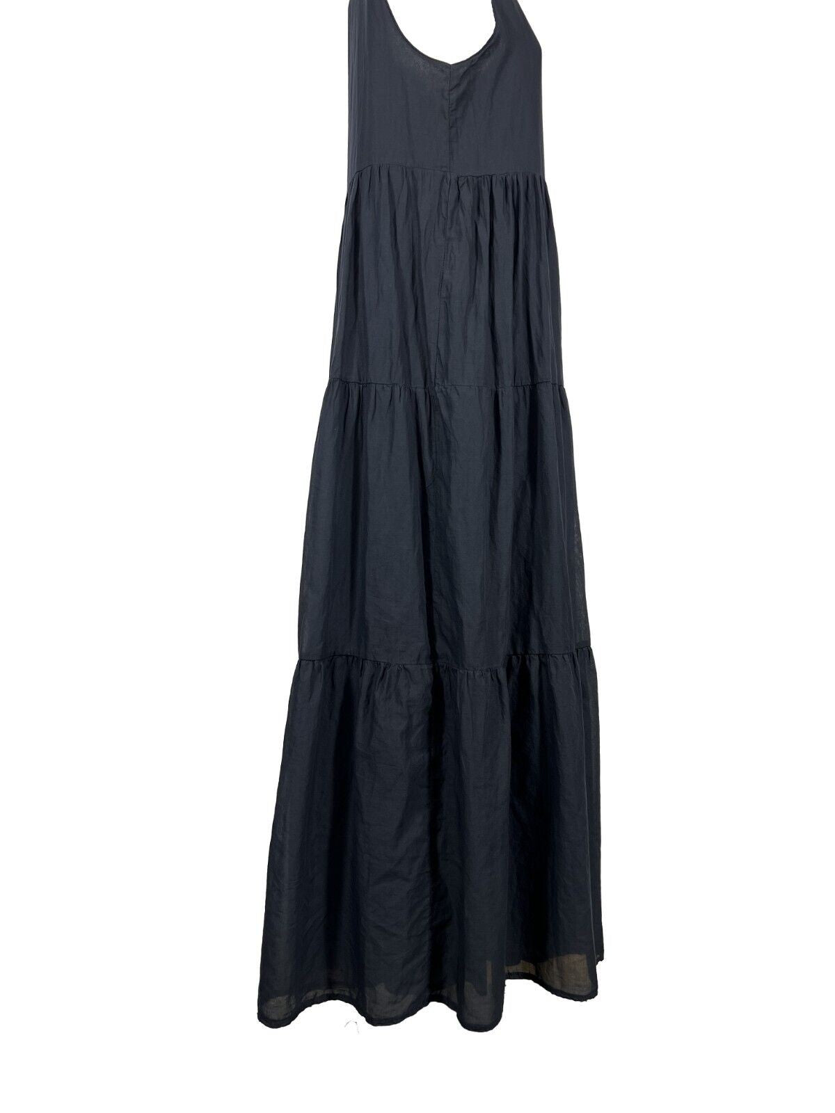 HUMILITY 1949 abito donna in cotone lungo con balze blu HF-RO-TOLFA MADE IN ITALY