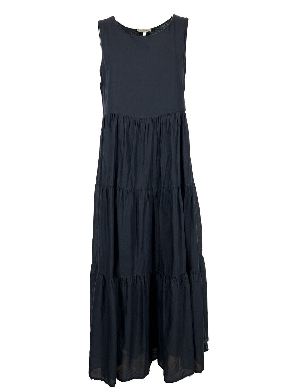 HUMILITY 1949 abito donna in cotone lungo con balze blu HF-RO-TOLFA MADE IN ITALY