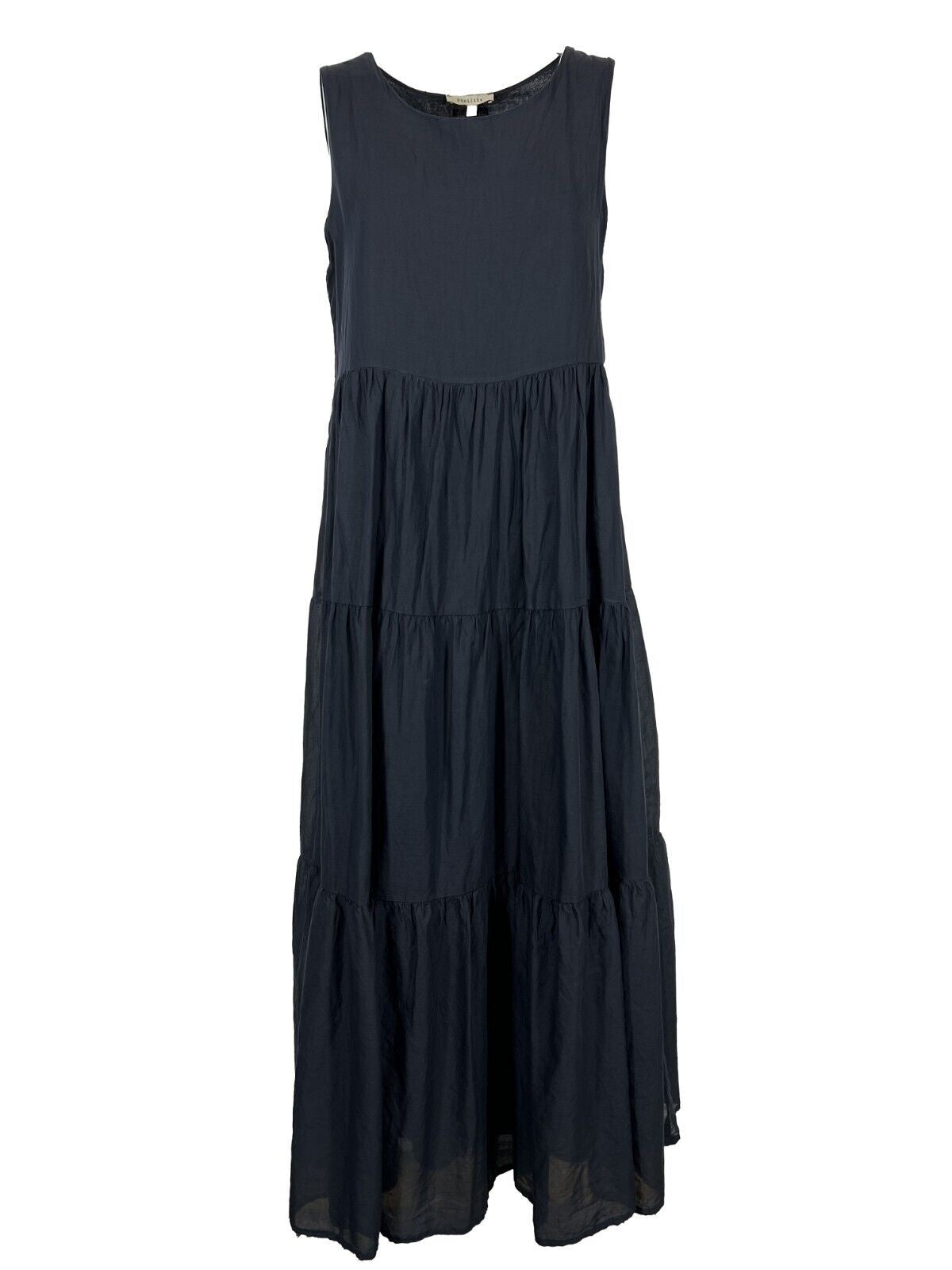 HUMILITY 1949 abito donna in cotone lungo con balze blu HF-RO-TOLFA MADE IN ITALY