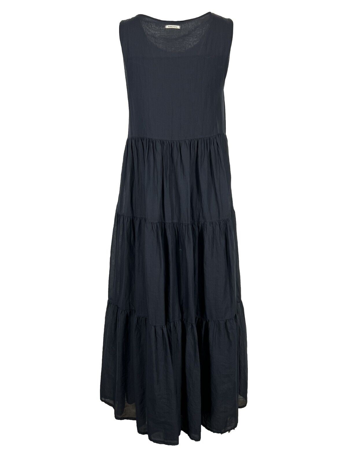 HUMILITY 1949 abito donna in cotone lungo con balze blu HF-RO-TOLFA MADE IN ITALY