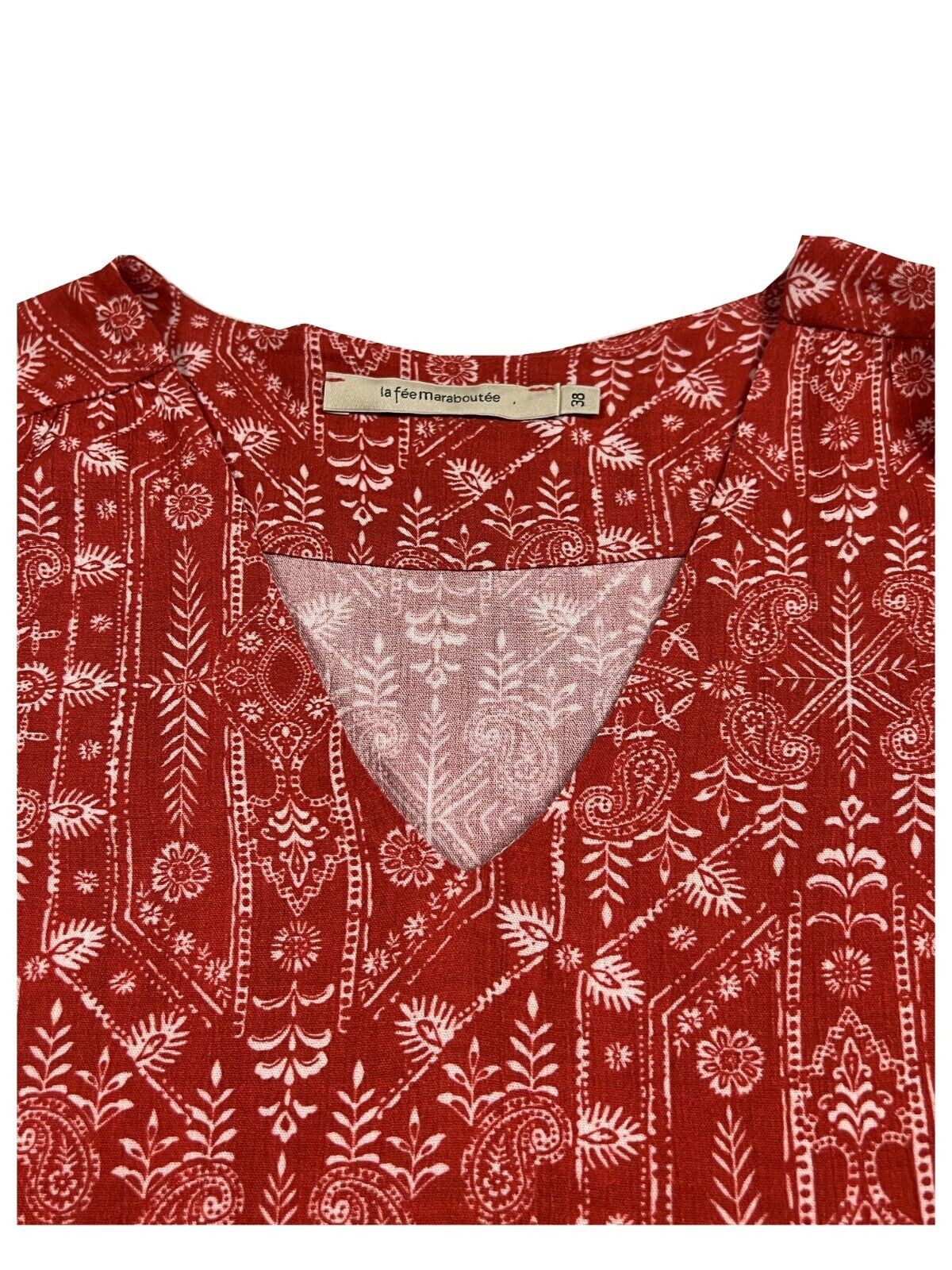 LA FEE MARABOUTEE blusa donna fantasia rosso/bianco FF-TO-BENNY-B MADE IN ITALY