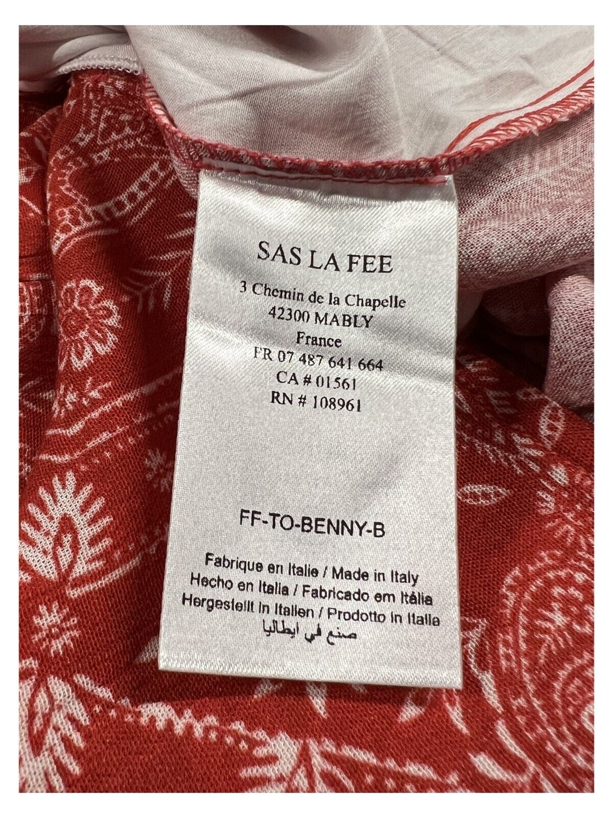 LA FEE MARABOUTEE blusa donna fantasia rosso/bianco FF-TO-BENNY-B MADE IN ITALY
