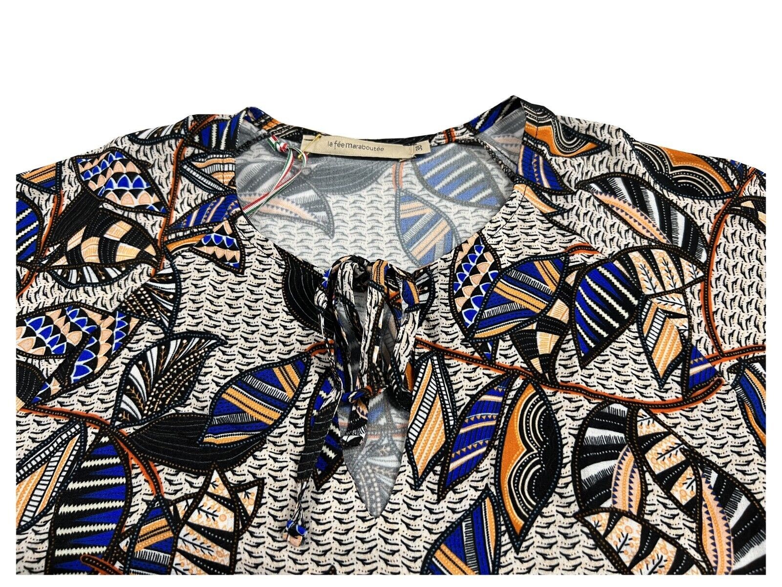 LA FEE MARABOUTEE blusa donna fantasia nero/multicolor FF-TO-PRIMI-F MADE IN ITALY