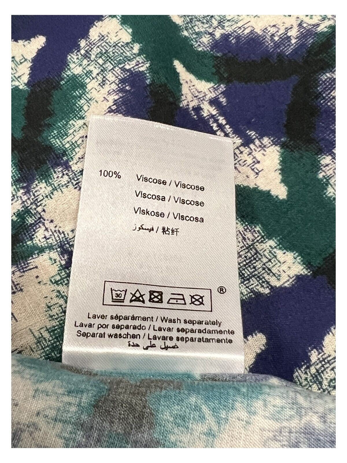 LA FEE MARABOUTEE blusa donna fantasia blu/verde FF-TO-BISMA-S MADE IN ITALY