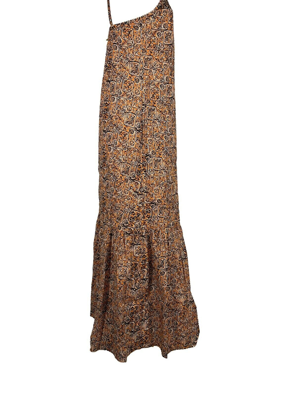 LA FEE MARABOUTEE abito donna lungo fantasia arancio/nero FF-RO-SUD-T 100% cotone