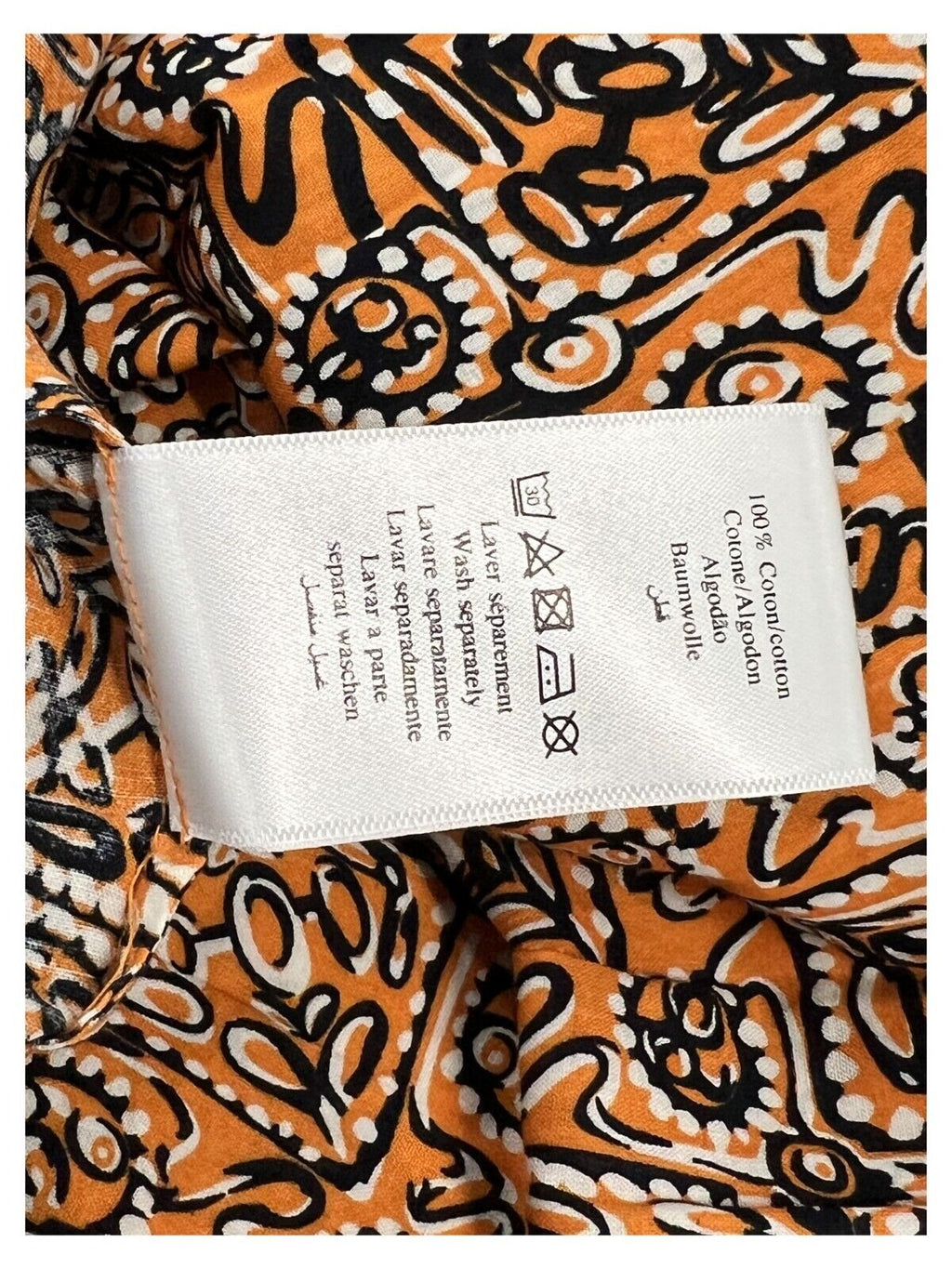 LA FEE MARABOUTEE abito donna lungo fantasia arancio/nero FF-RO-SUD-T 100% cotone