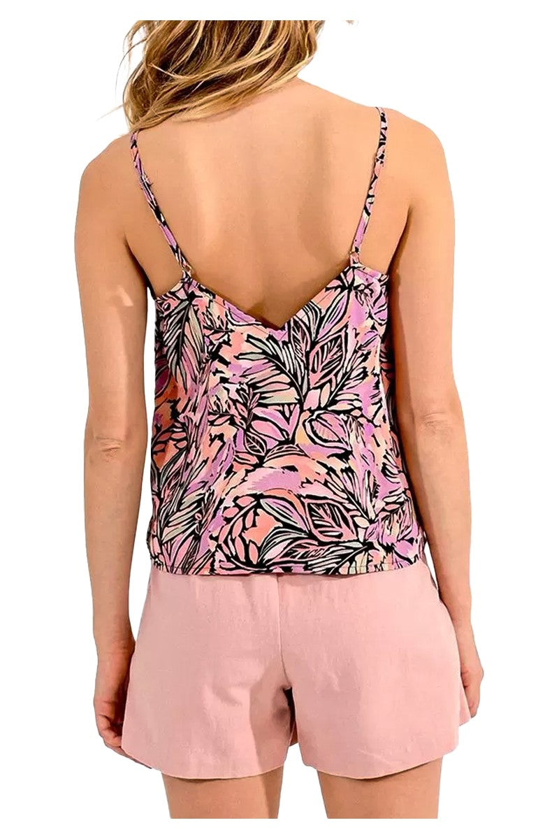 MOLLY BRACKEN top donna stampa palme rosa/nero LA1526CP 100% poliestere