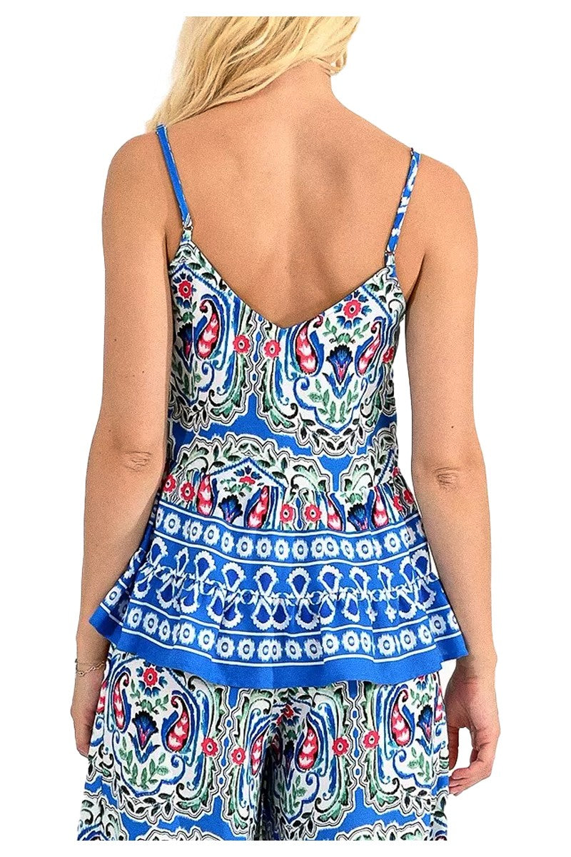 MOLLY BRACKEN top donna fantasia turchese multicolor LA1531CE 100% poliestere