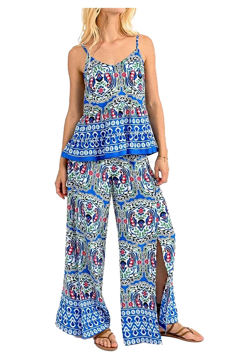 MOLLY BRACKEN top donna fantasia turchese multicolor LA1531CE 100% poliestere