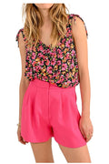MOLLY BRACKEN top donna fantasia floreale nero/fuxia LA211ACP 100% poliestere