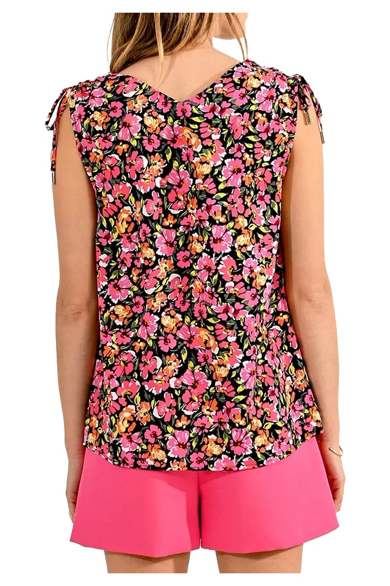 MOLLY BRACKEN top donna fantasia floreale nero/fuxia LA211ACP 100% poliestere