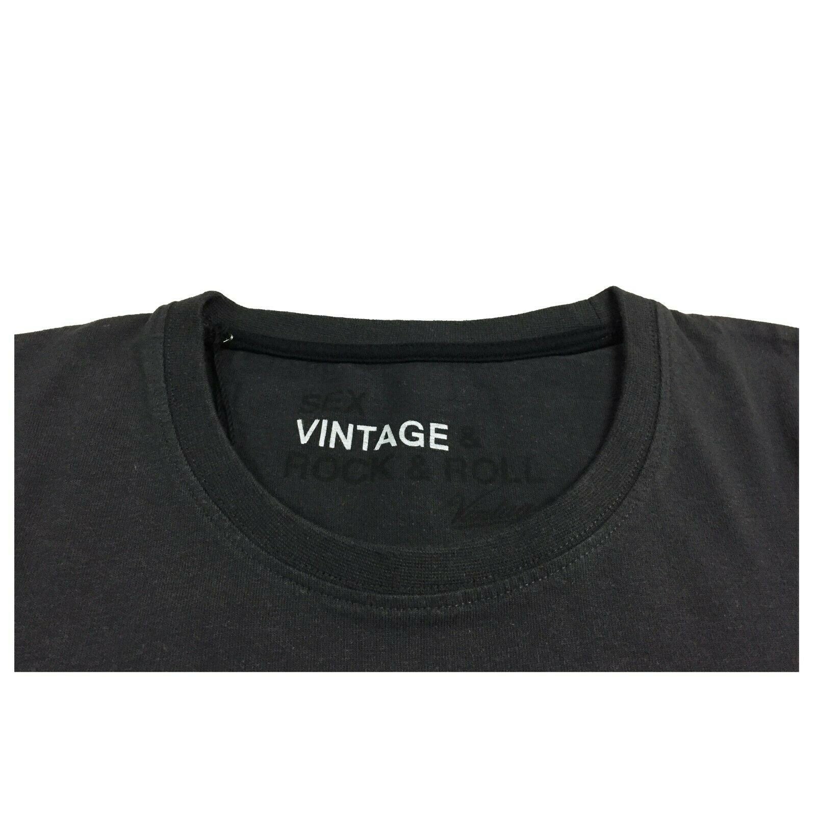 VINTAGE 55 t- shirt donna manica lunga antracite 100% cotone serie ROCK&ROLL