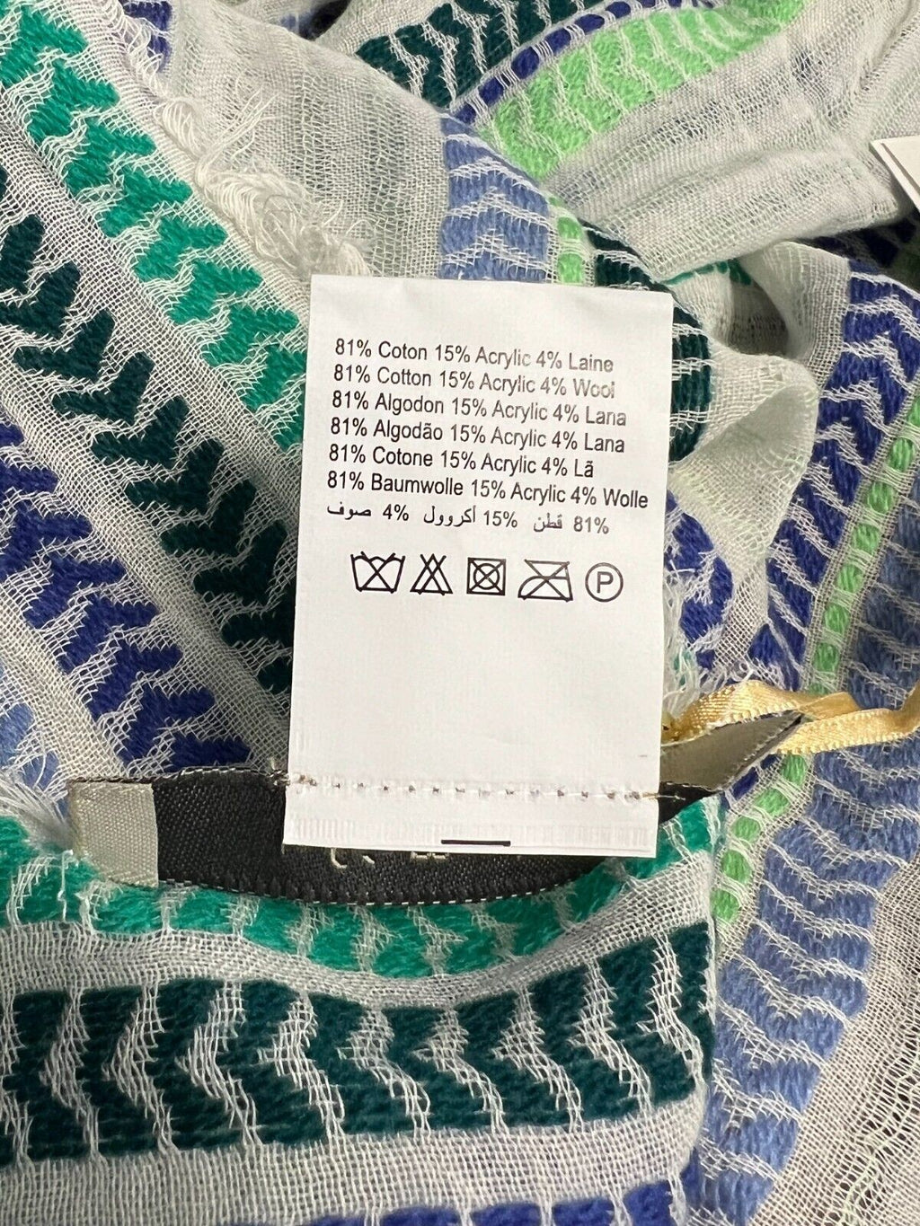 LA FEE MARABOUTEE sciarpa donna fantasia righe multicolor VOLE MADE IN INDIA