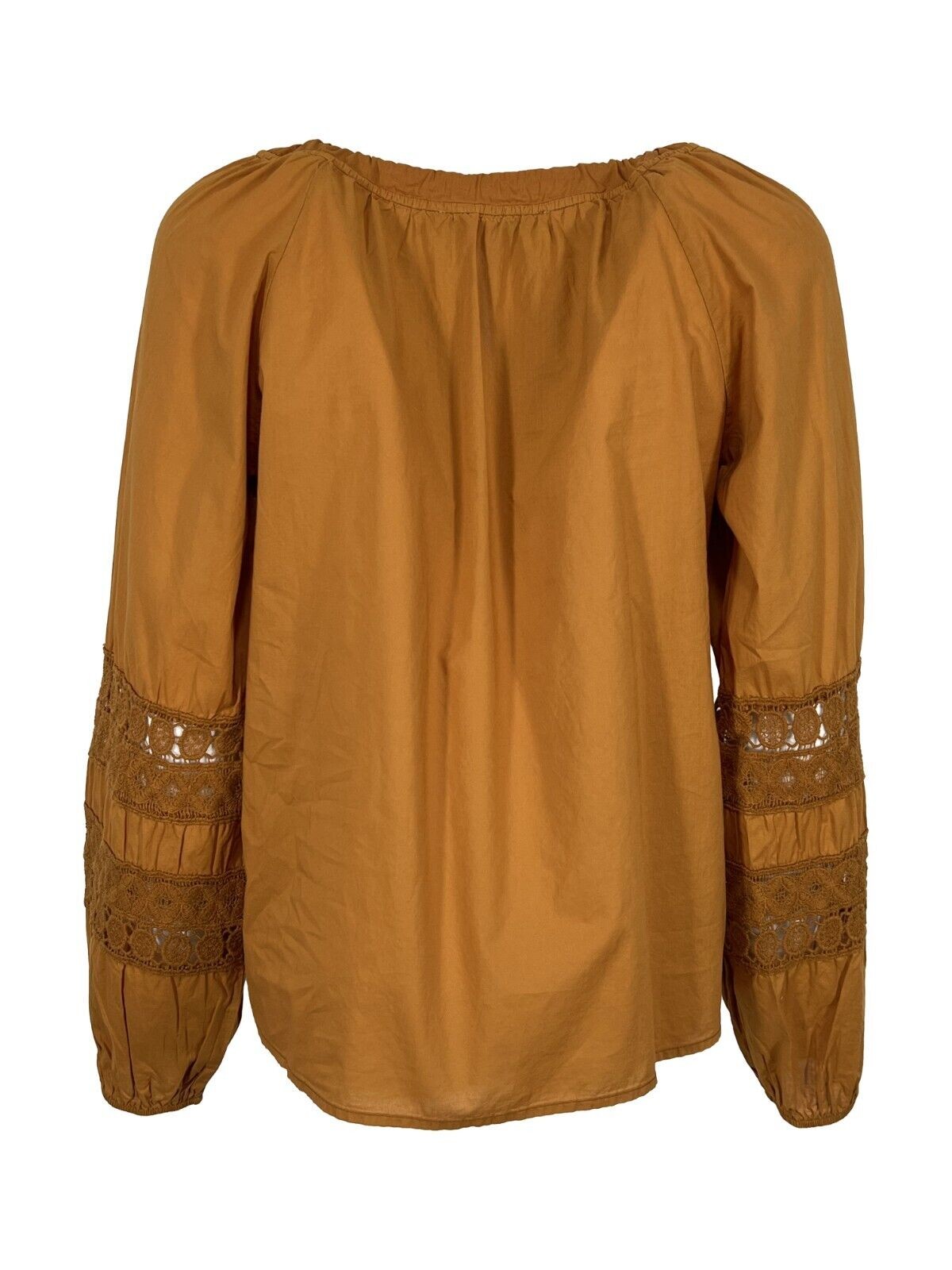 LA FEE MARABOUTEE blusa donna FF-TO-SOLAR-S 100% cotone in tinta curry MADE IN ITALY