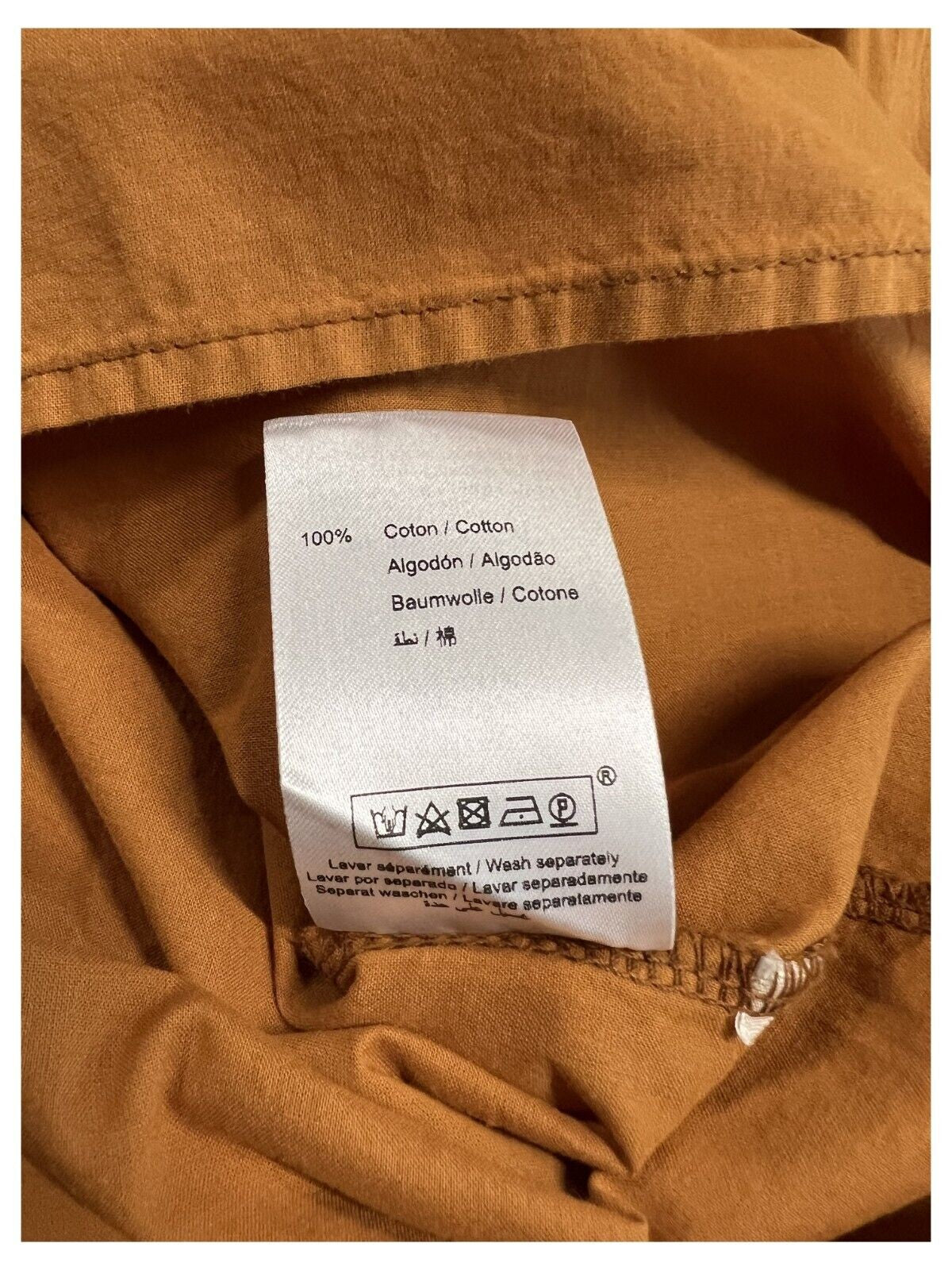 LA FEE MARABOUTEE blusa donna FF-TO-SOLAR-S 100% cotone in tinta curry MADE IN ITALY