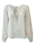 LA FEE MARABOUTEE blusa donna FF-TO-SOLAR-S 100% cotone bianca MADE IN ITALY