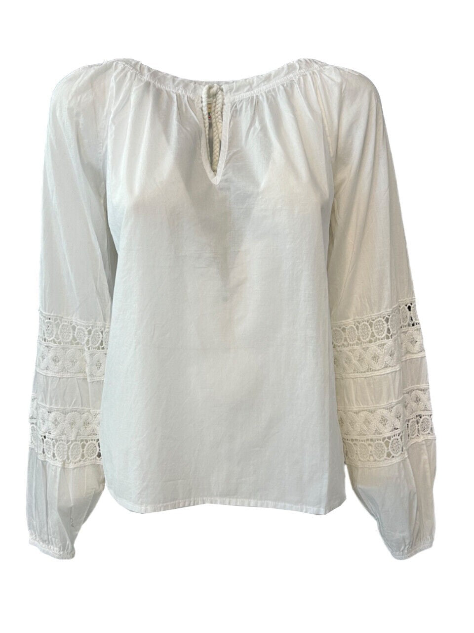 LA FEE MARABOUTEE blusa donna FF-TO-SOLAR-S 100% cotone bianca MADE IN ITALY